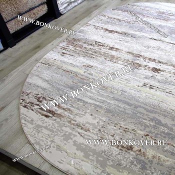 Ковер Турция Современный Дизайн 25 Серый с Коричневым Овал